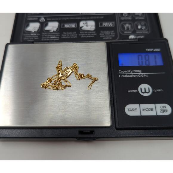 Estate Milor Italy 14K Yellow Gold Figaro Chain Bracelet Paperclip 7.5” .81g - Picture 7 of 7